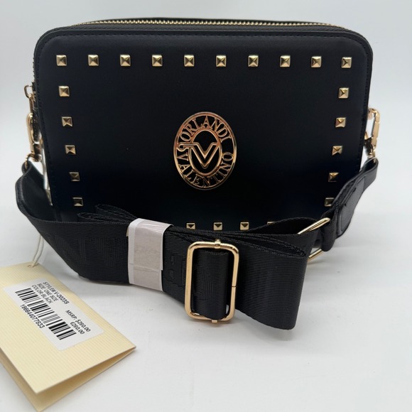 Valentino Orlandi Crossbody Bag Black Vegan‎ Leather Studded  Purse $280 - Picture 13 of 14